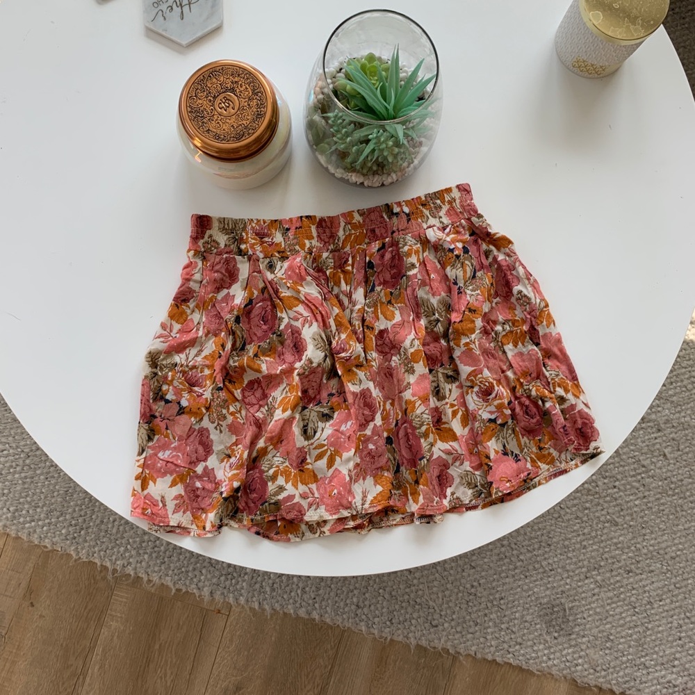 Brandy & Melville Floral Print Skirt
